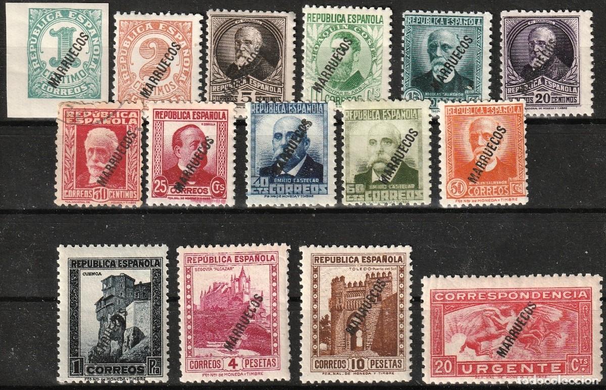 Timbres: Tanger Espa&ntilde;ol edf n&ordm;70/84 serie completa Sellos nuevos (uno usado) sin charnela MNH.Habilitados.