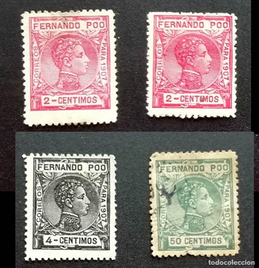 Sellos: 4 sellos de Fernando Poo
