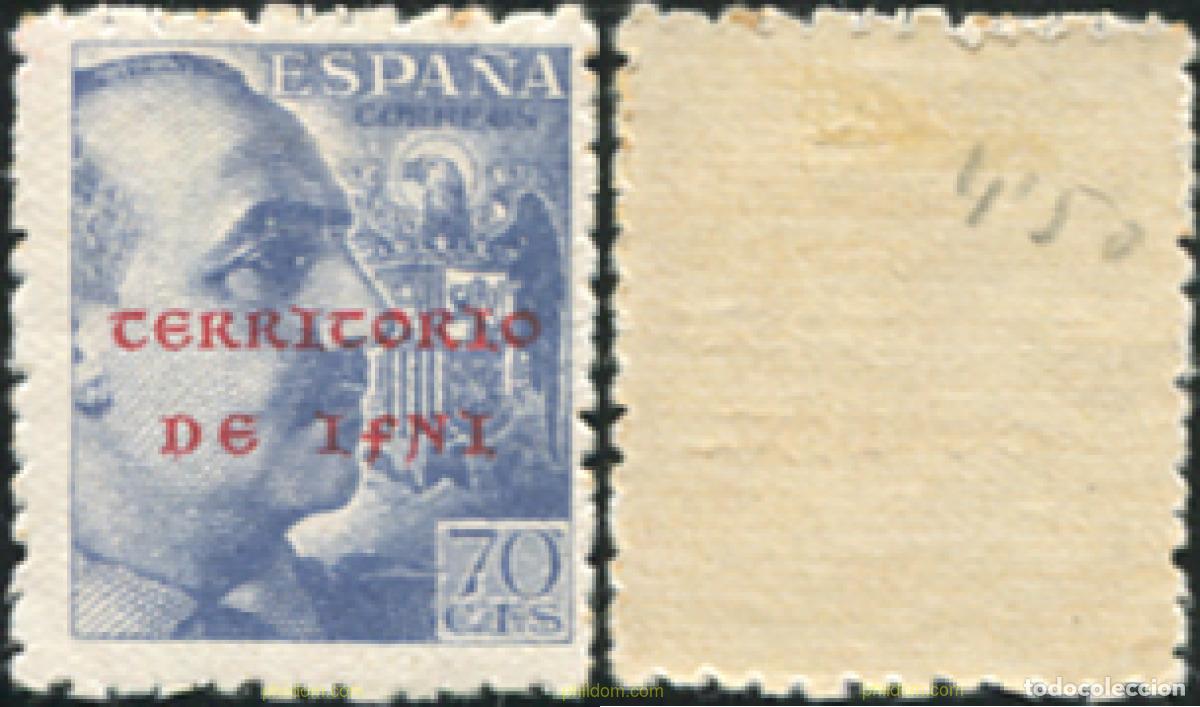 Sellos: 748778 HINGED IFNI 1941 MOTIVOS VARIOS. SELLOS DE ESPA&Ntilde;A DE 1938-1940 SOBREIMPRESOS