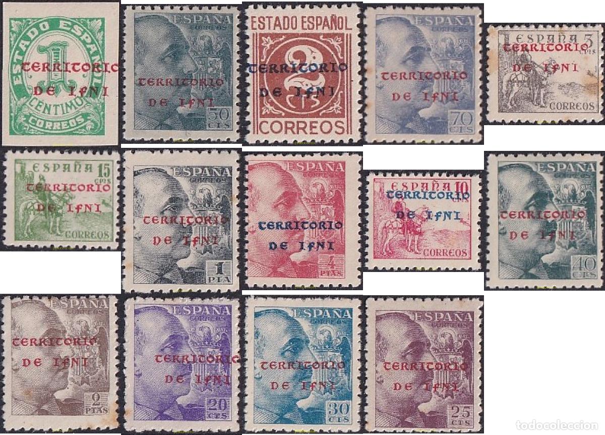 Sellos: 718333 MNH IFNI 1941 MOTIVOS VARIOS. SELLOS DE ESPA&Ntilde;A DE 1938-1940 SOBREIMPRESOS