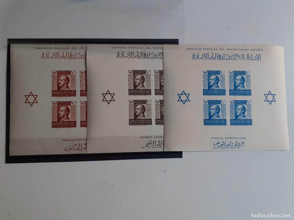 Timbres: Marruecos hojitas Pro. mutilados del a&ntilde;o 1938 Edifil 4/6 En nuevo**