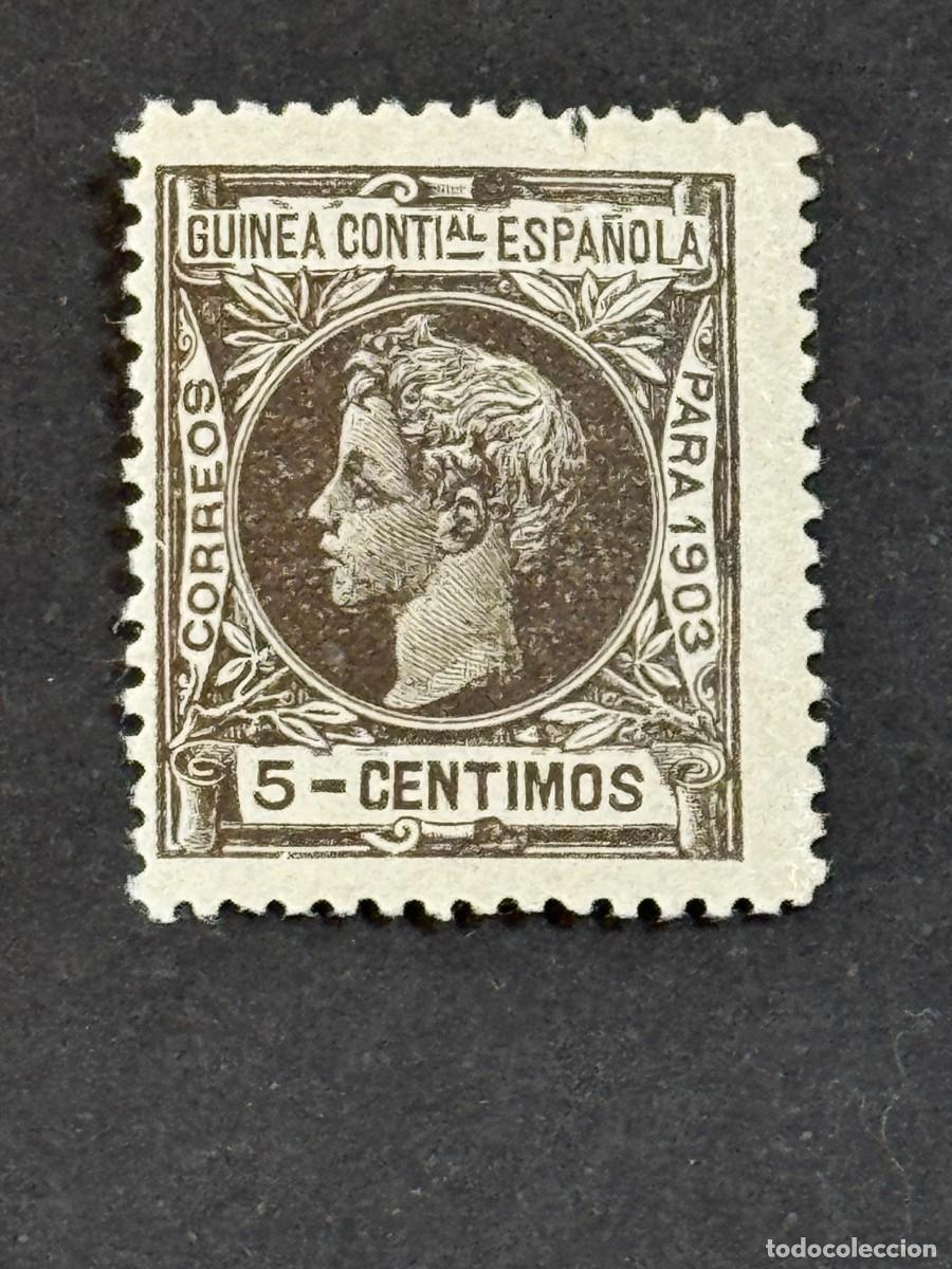 Sellos: Guinea, Alfonso XIII, 1903, Edifil 15, nuevo con fijasellos