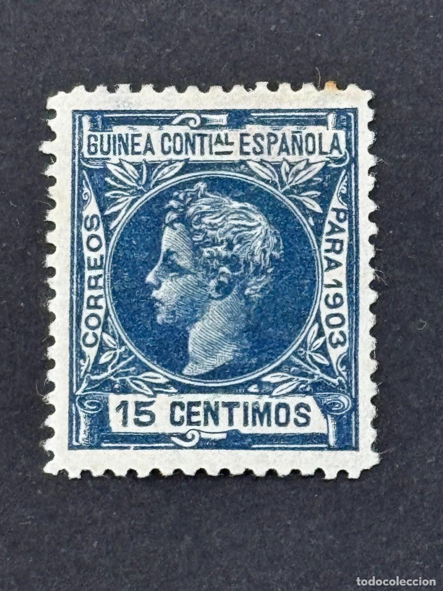 Sellos: Guinea, Alfonso XIII, 1903, Edifil 17, nuevo con fijasellos