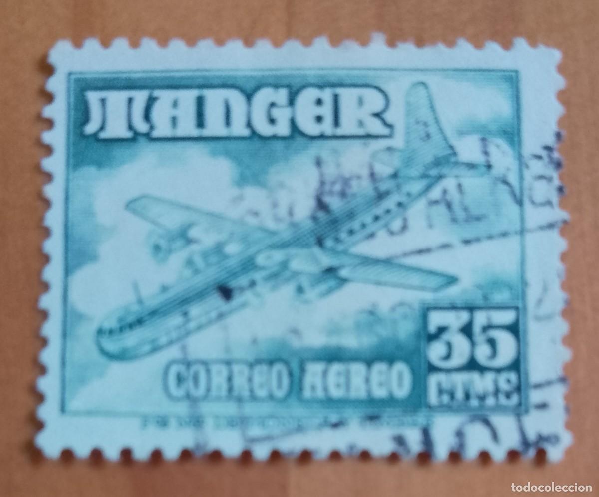 Sellos: ESPA&Ntilde;A, T&Aacute;NGER - V/F 35 CTMS - CORREO A&Eacute;REO - MARRUECOS ESPA&Ntilde;OL A&Ntilde;O 1948