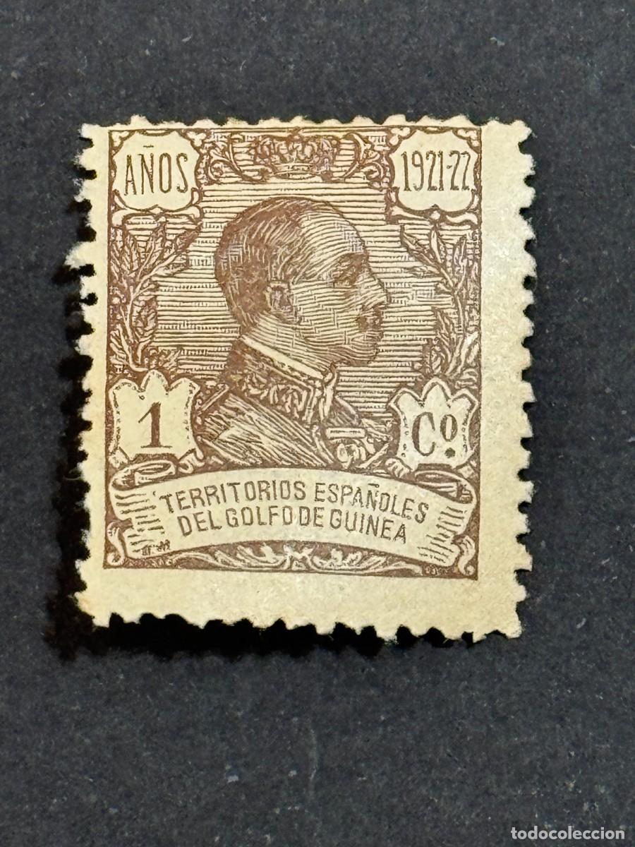 Francobolli: Guinea, Alfonso XIII, 1922, Edifil 154N, MUESTRA, A000.000, nuevo con fijasellos