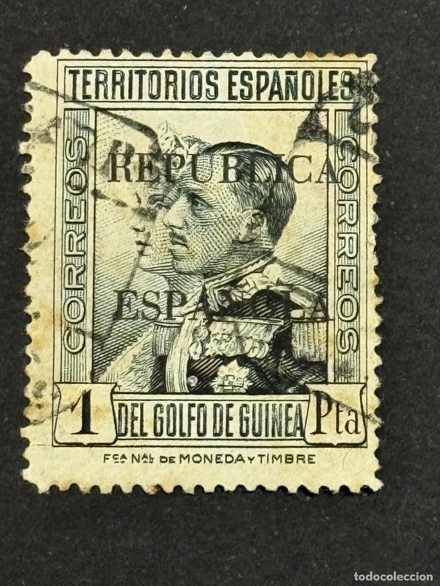 Sellos: Guinea, Tipos diversos, habilitados, 1931, Edifil 227, usado