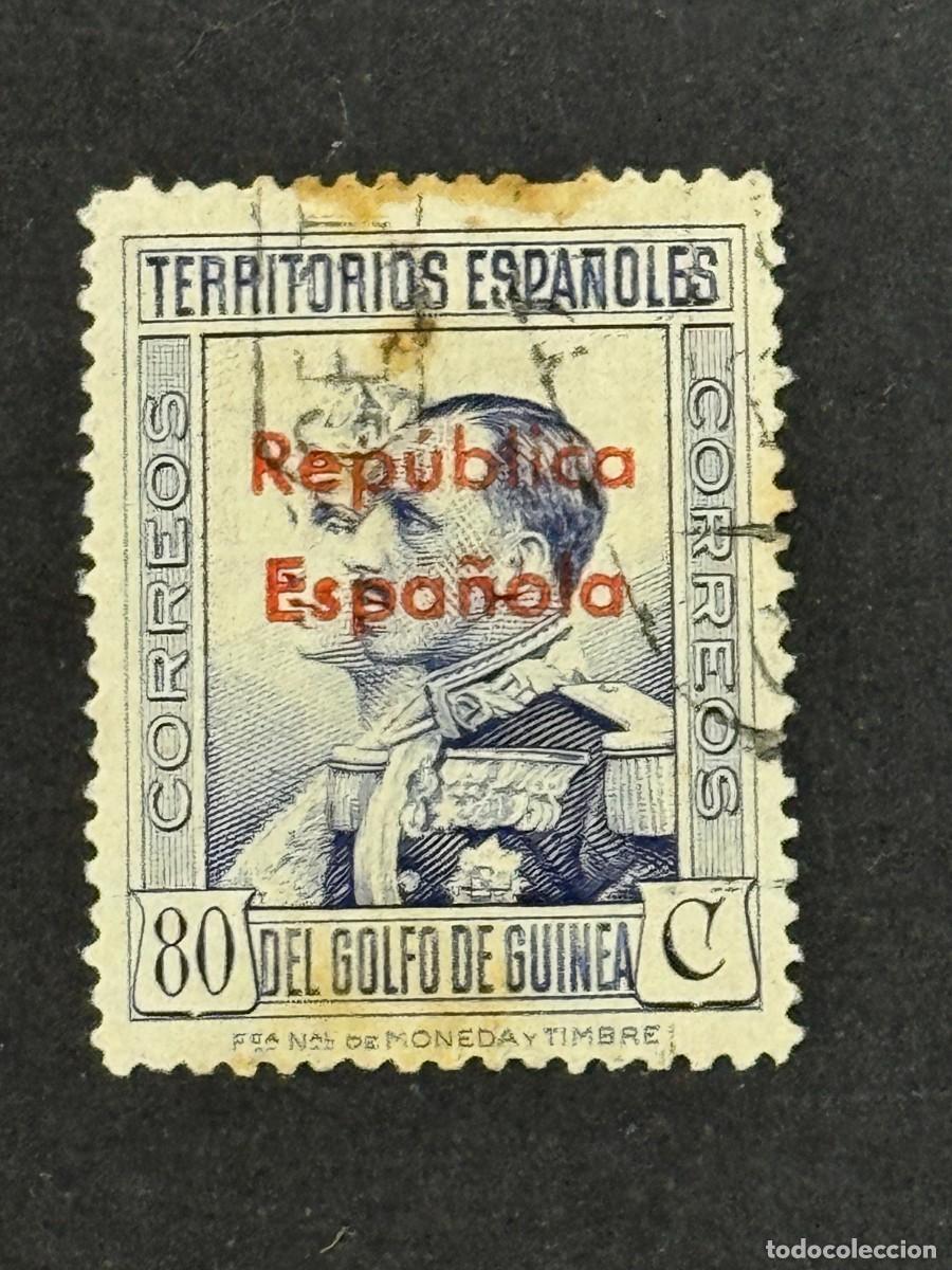 Sellos: Guinea, Tipos diversos, habilitados, 1932, Edifil 240, usado