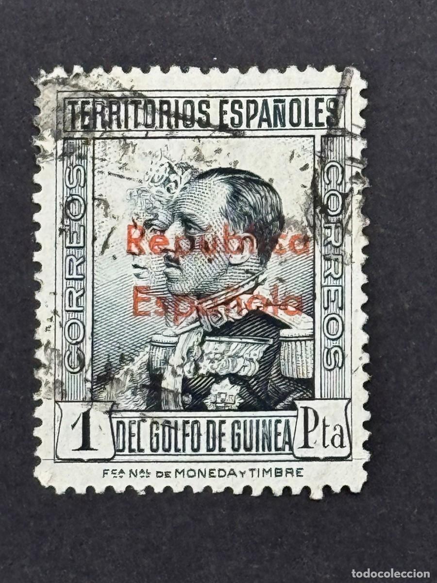 Sellos: Guinea, Tipos diversos, habilitados, 1932, Edifil 241, usado