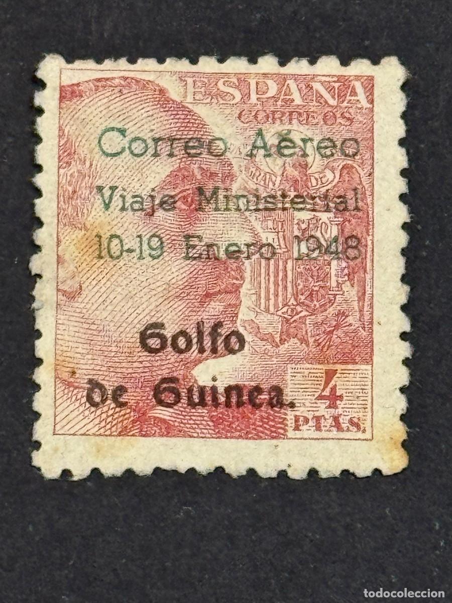 Sellos: Guinea, Viaje Ministerial, habilitado, 1948, Edifil 272, nuevo con fijasellos