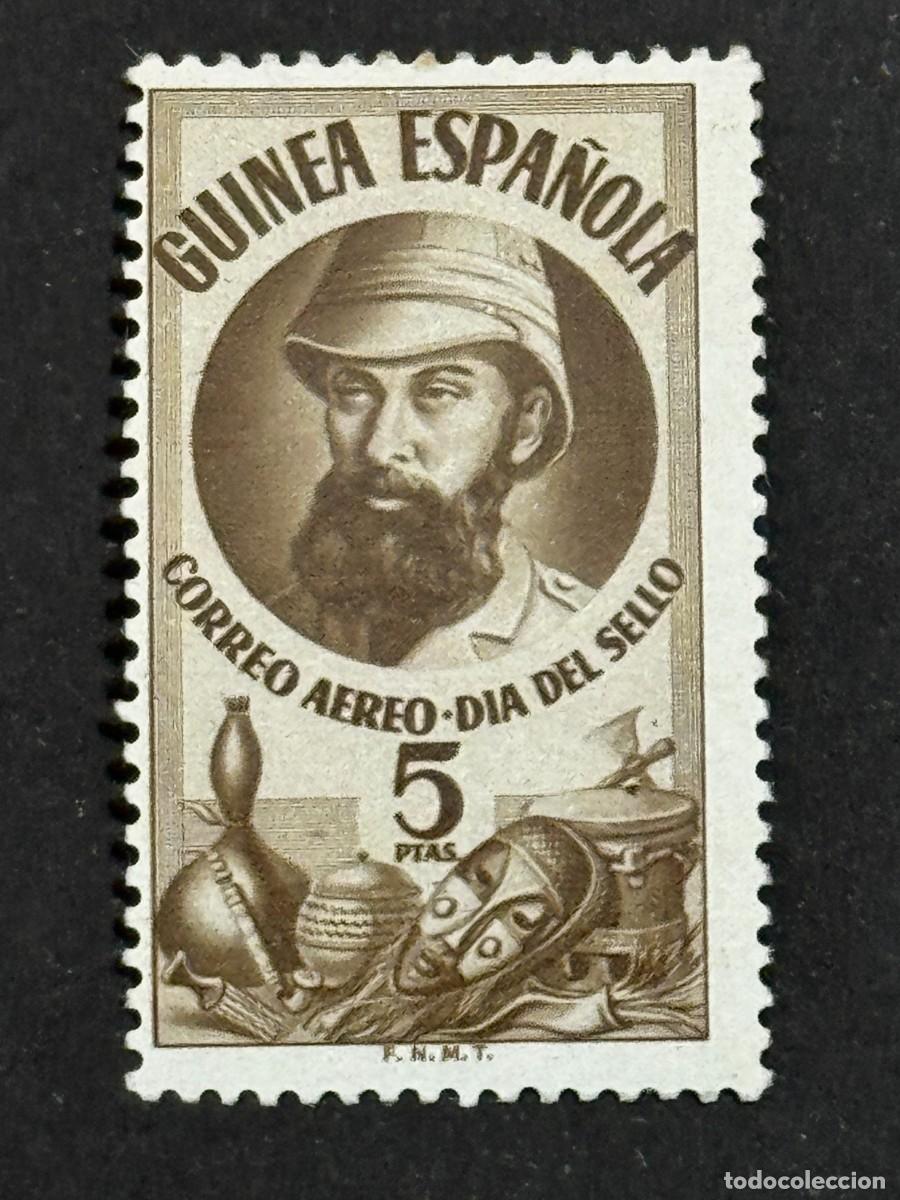 Sellos: Guinea, D&iacute;a del Sello Colonial, 1950, Edifil 294, nuevo con fijasellos