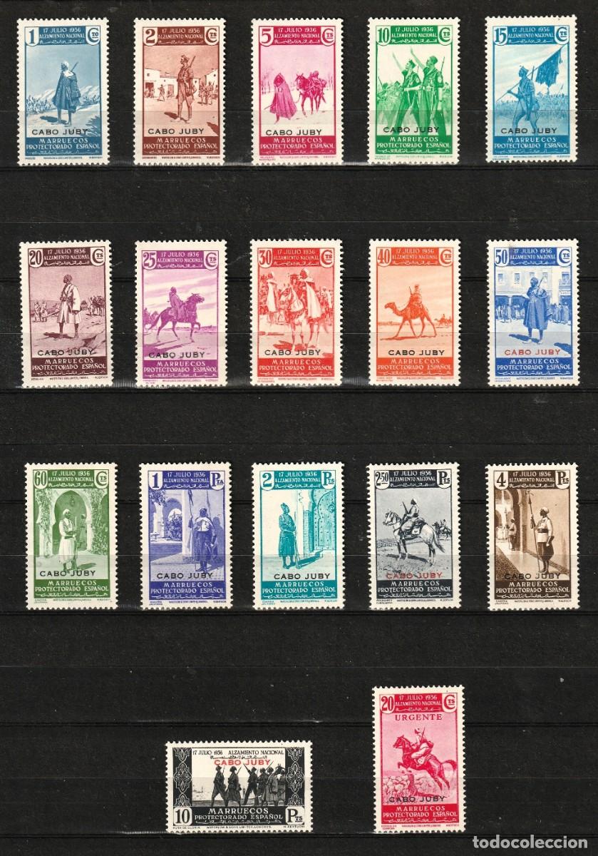 Sellos: Cabo Juby Espa&ntilde;ol edf n&ordm;85/101.Completa.Sellos nuevos con levisima se&ntilde;al de charnela MH.1937