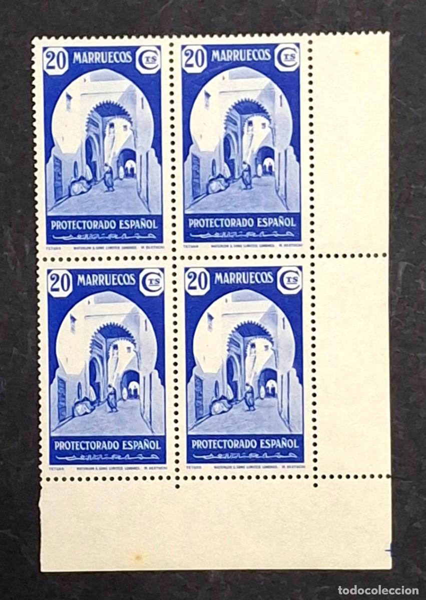 Sellos: Marruecos 1939 bloque de 4, 20 cts