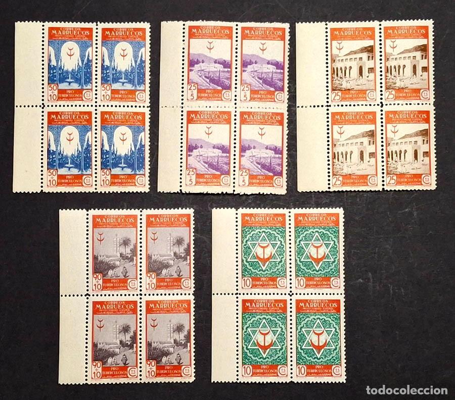 Sellos: 1946, Pro Tuberculosos, Marruecos bloques de 4