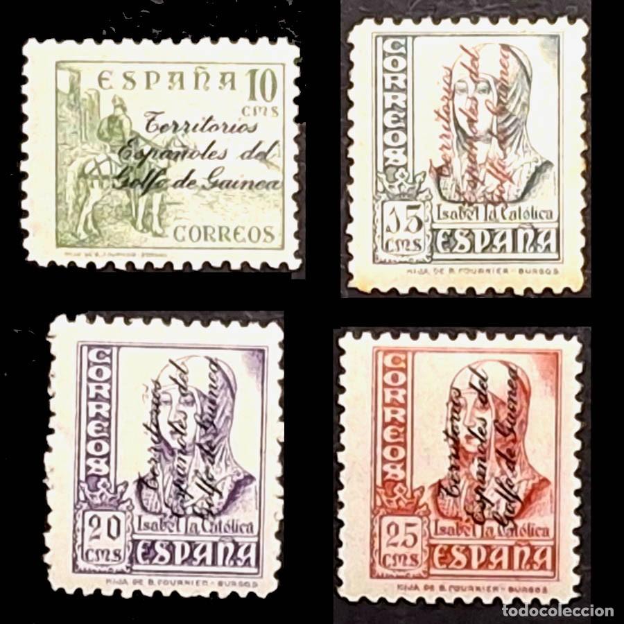Sellos: Guinea Espa&ntilde;ola de 1939 (Edifil n&ordm; 256 al 259), con sobrecarga para los Territorios Espa&ntilde;oles del Go