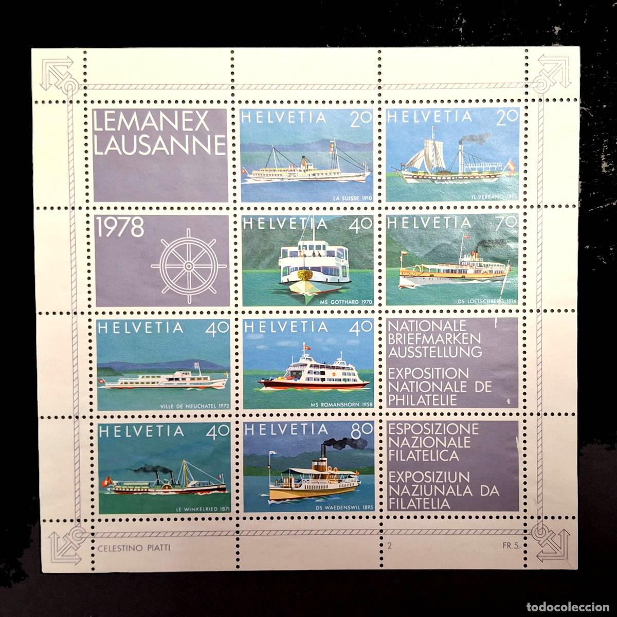 Sellos: 1978, Suiza, LEMANEX Lausanne, hoja MNH **
