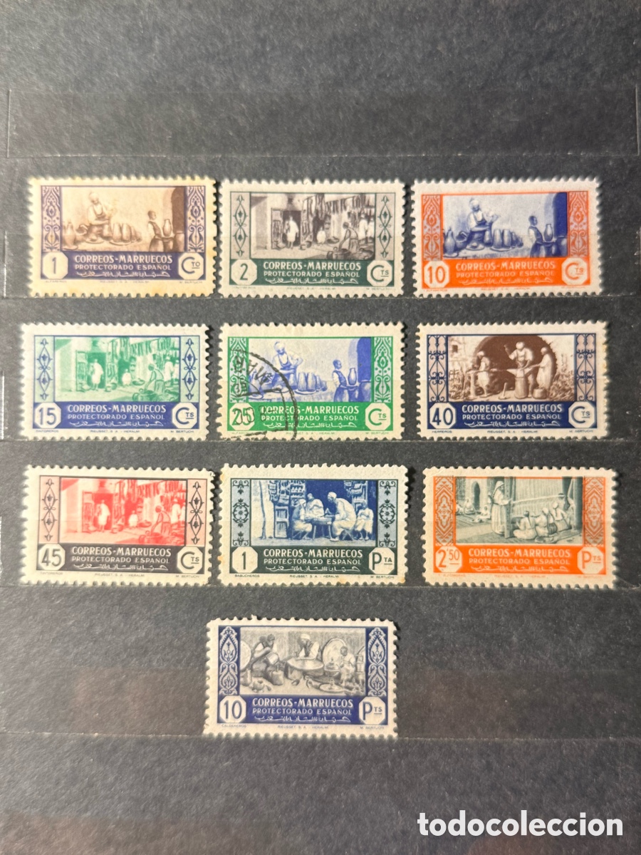 Sellos: Espa&ntilde;a. 1946. Estado Espa&ntilde;ol. Marruecos. Edifil 260/269. Nuevos */** y usado.