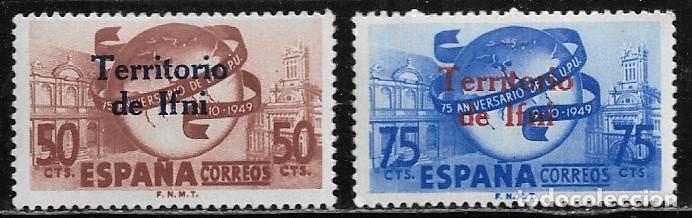Sellos: IFNI 1949, EDIFIL 65/66 - D&Iacute;A DEL SELLO. MNH.