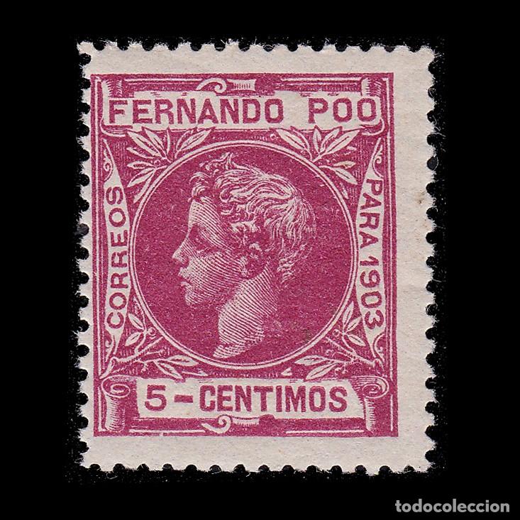 Sellos: FERNANDO POO. 1905. Alfonso XIII. 3c Nuevo*. Edifil 127 + OBSEQUIO