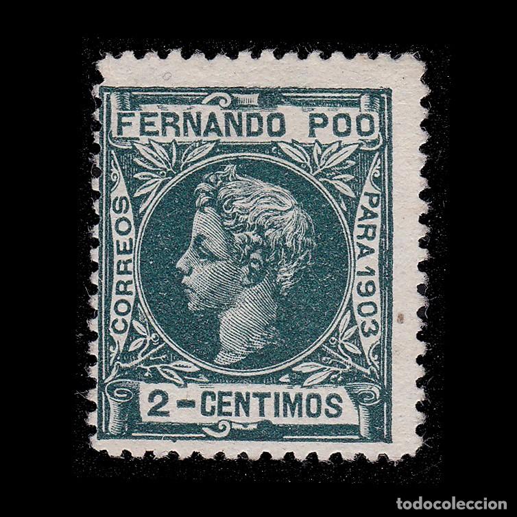 Sellos: FERNANDO POO. 1903. Alfonso XIII. 2c Nuevo(*). Edifil 121 + OBSEQUIO