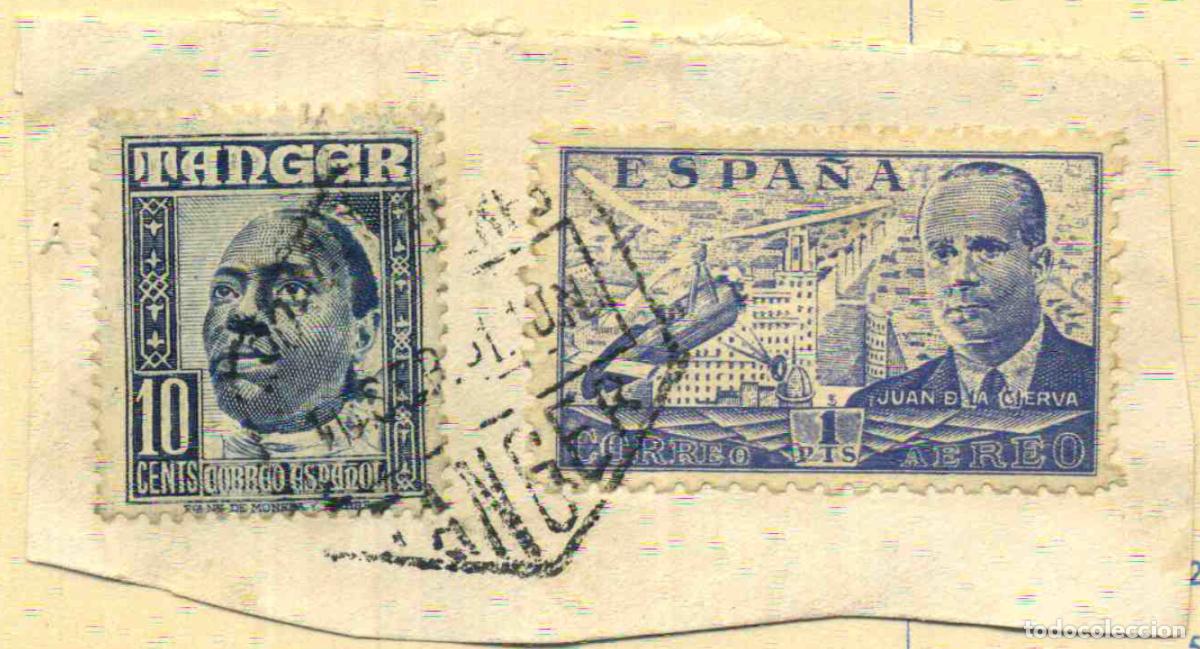 Sellos: T&aacute;nger Fragmento franqueo mixto ca. 1949