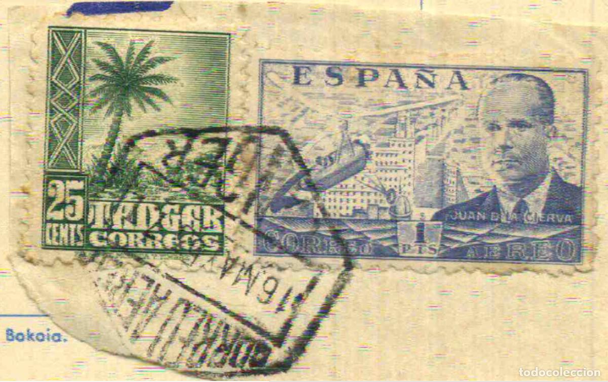 Sellos: T&aacute;nger Fragmento franqueo mixto 1953