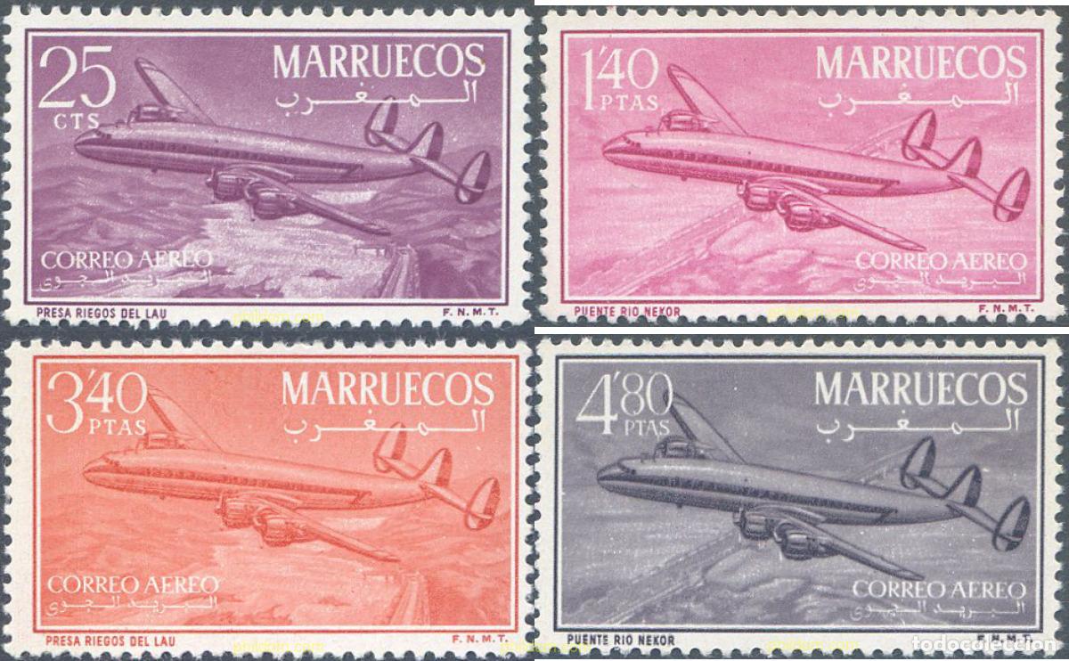 Sellos: 40504 MNH MARRUECOS ESPA&Ntilde;OL. Reino 1956 AVION