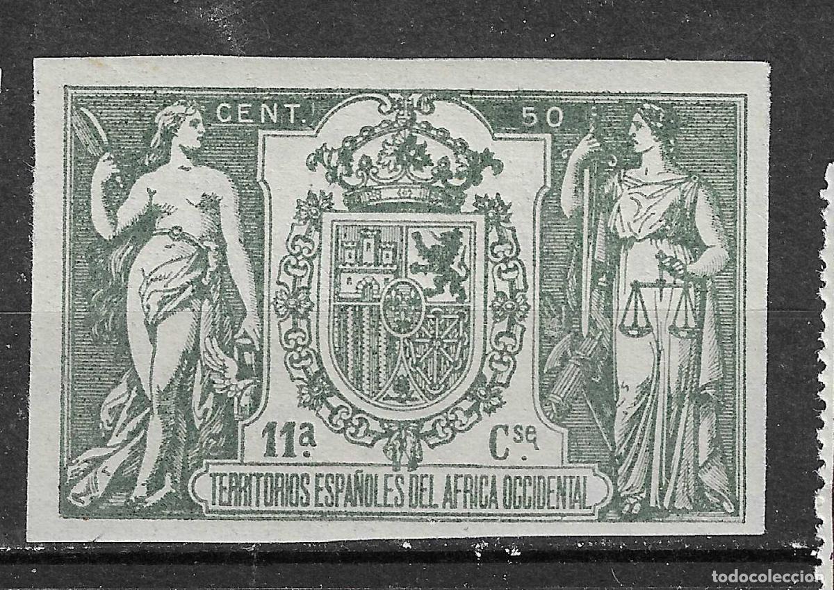 Sellos: FISCALES DE COLONIAS. AFRICA OCCIDENTAL 50 CENTIMOS