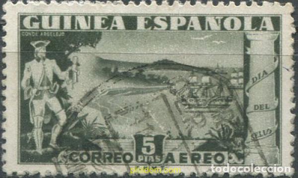 Sellos: 213584 USED GUINEA ESPA&Ntilde;OLA 1949 DIA DEL SELLO