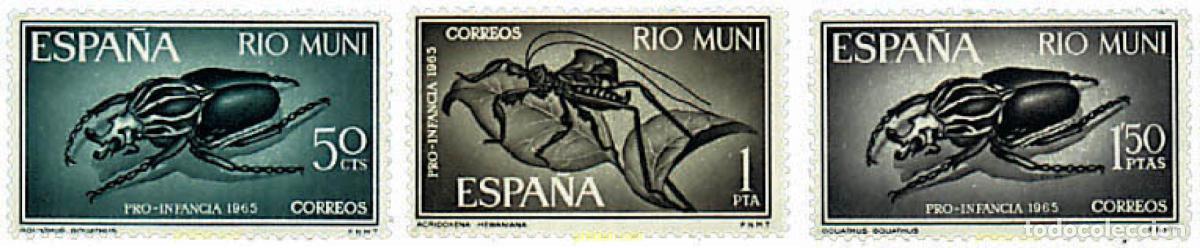 Sellos: 29317 MNH RIO MUNI 1965 INSECTOS