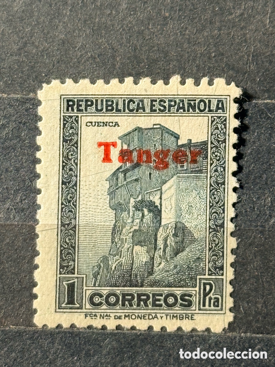 Sellos: Espa&ntilde;a. 1939. II Rep&uacute;blica. T&aacute;nger. Edifil 124hcc. Nuevo