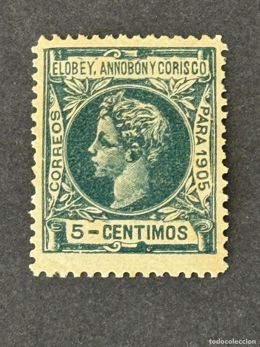 Francobolli: Elobey, Annob&oacute;n y Corisco, Alfonso XIII, 1905, Edifil 23N, MUESTRA A.000,000, nuevo con fijasellos
