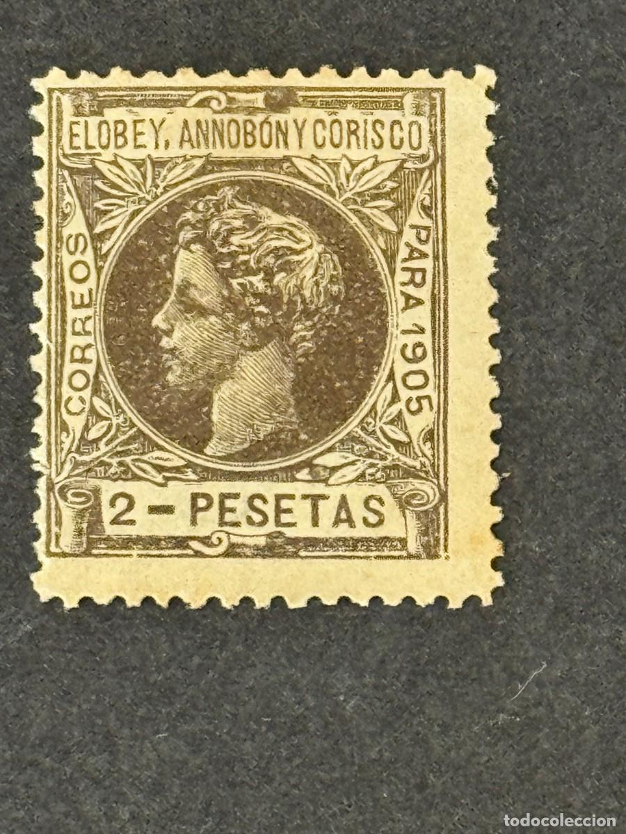 Francobolli: Elobey, Annob&oacute;n y Corisco, Alfonso XIII, 1905, Edifil 30N, MUESTRA A.000,000, nuevo con fijasellos