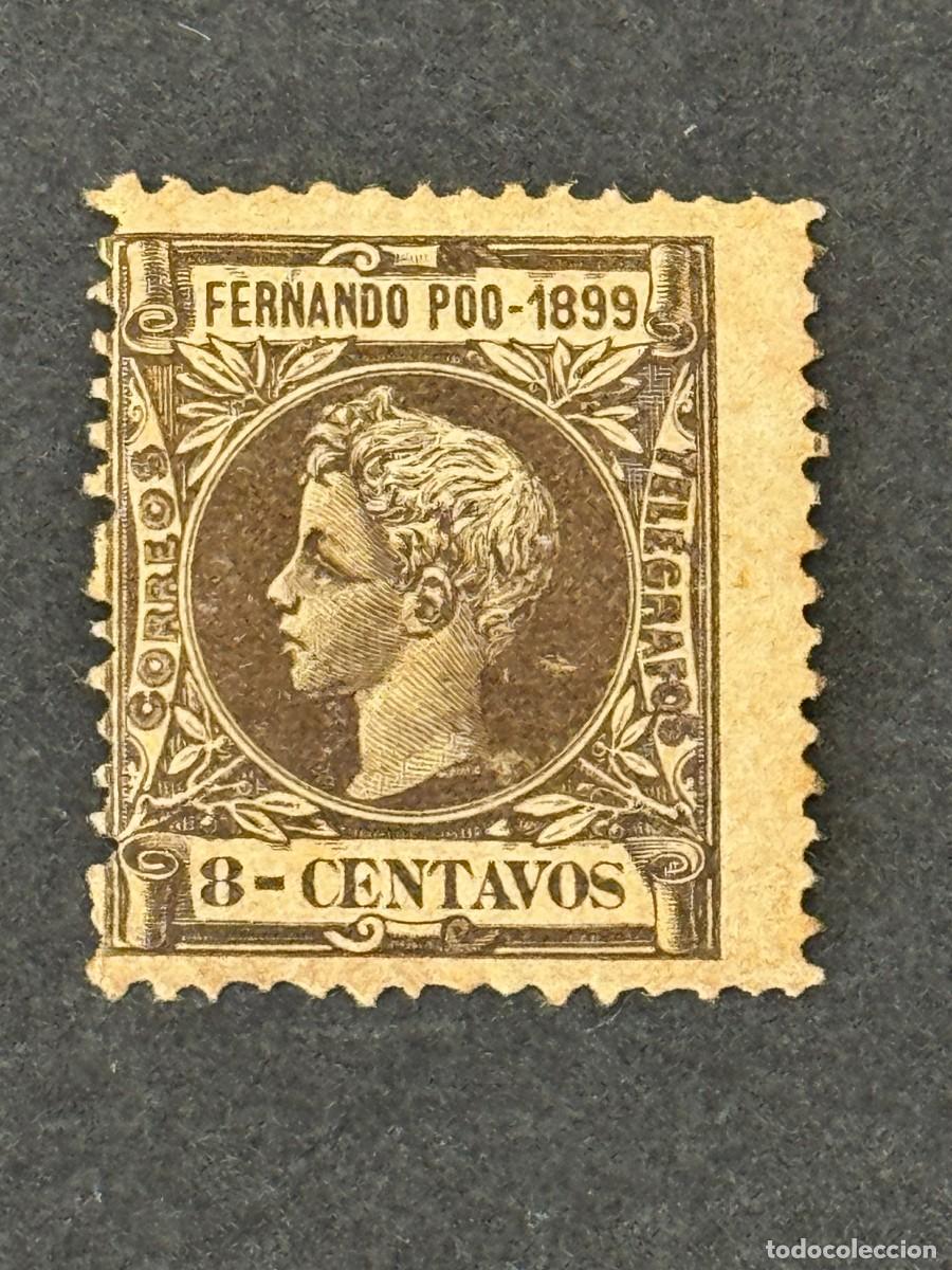 Sellos: Fernando Poo, Alfonso XIII, 1899, Edifil 61, nuevo con fijasellos