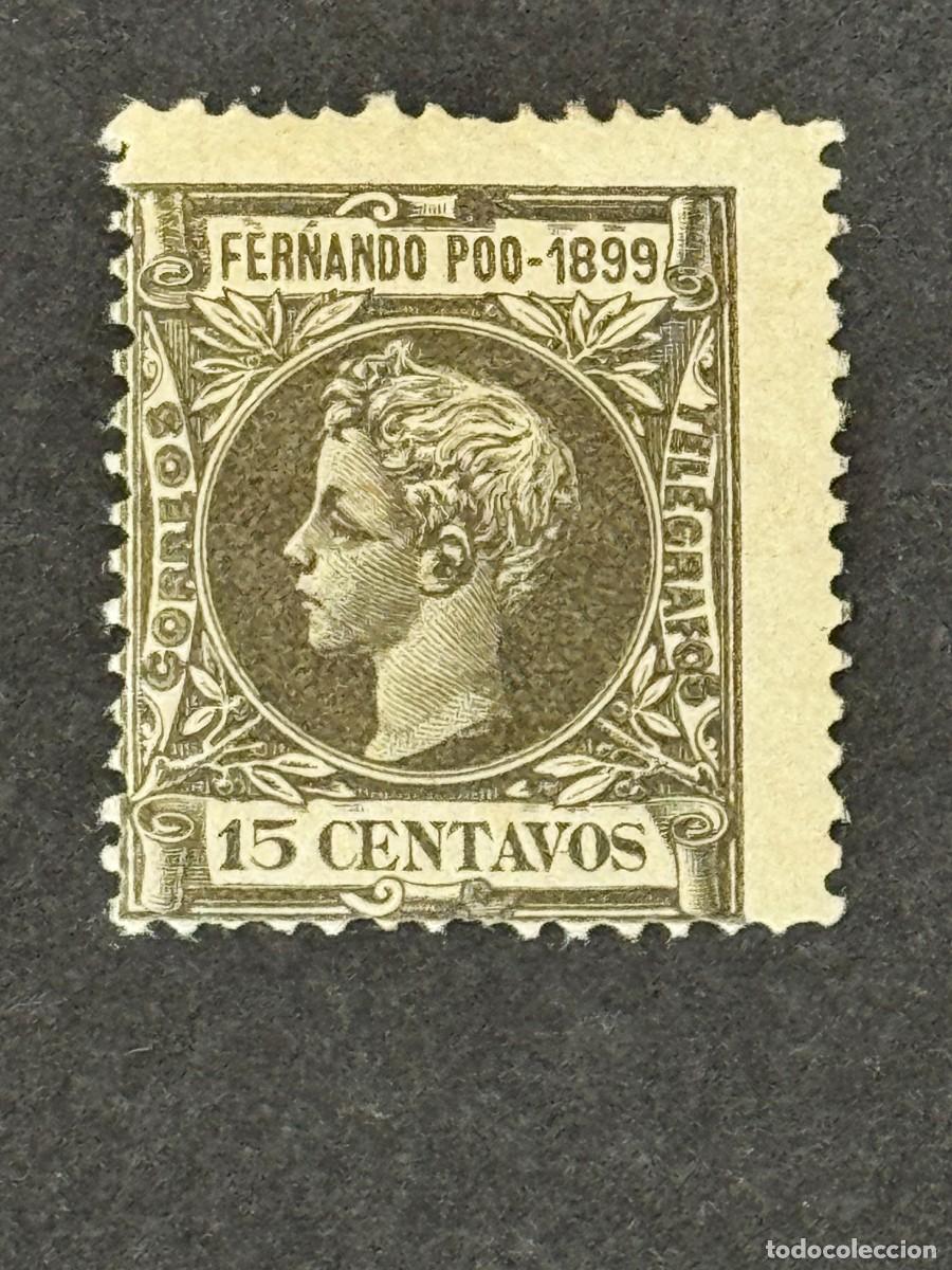 Sellos: Fernando Poo, Alfonso XIII, 1899, Edifil 63, nuevo con fijasellos