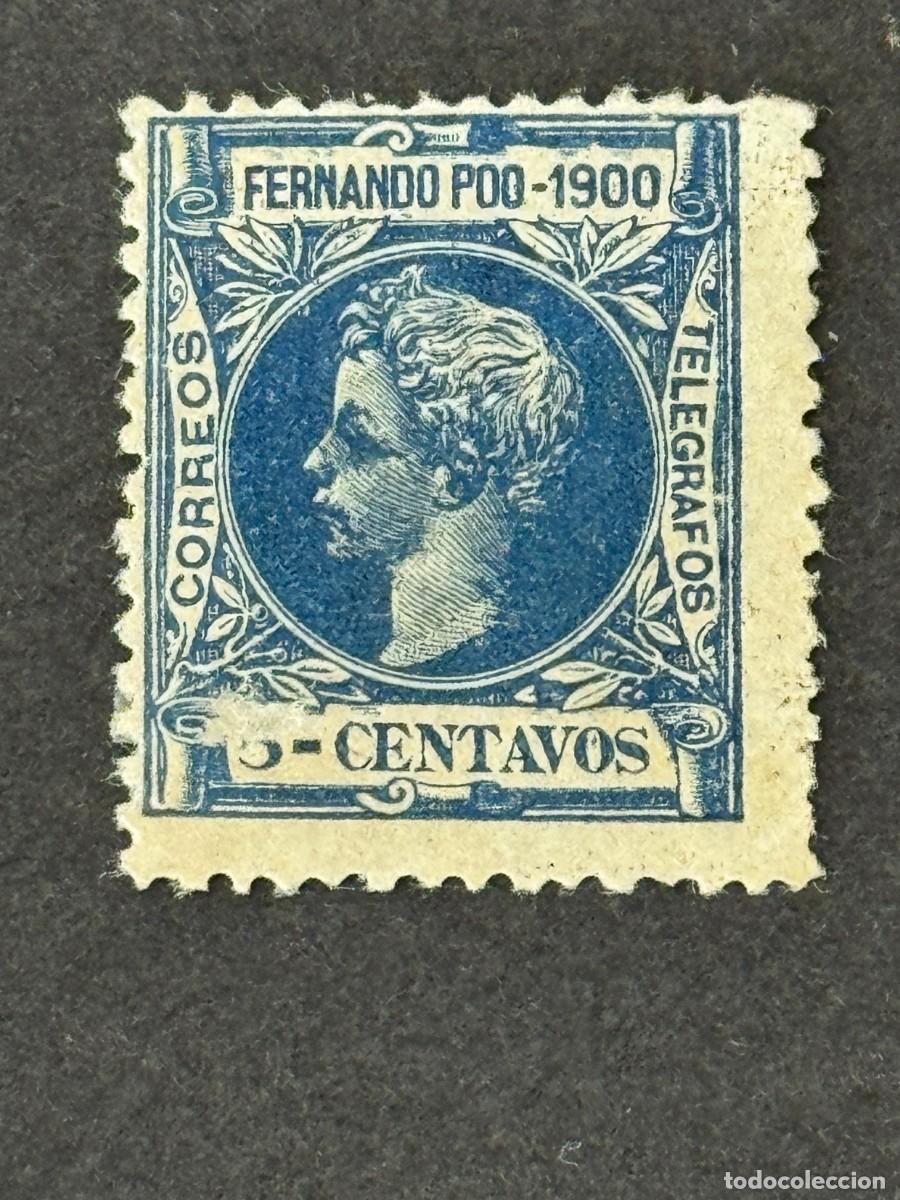 Sellos: Fernando Poo, Alfonso XIII, 1900, Edifil 83, nuevo con fijasellos