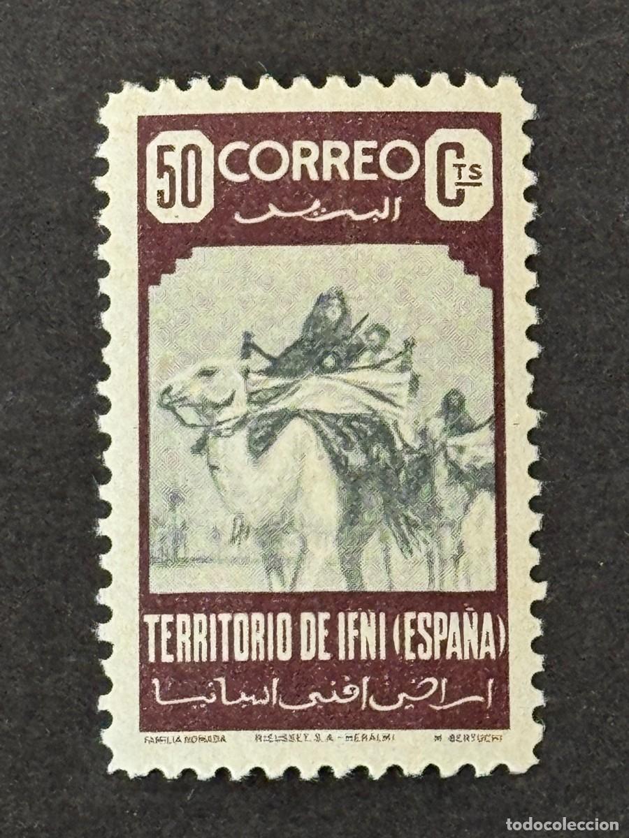 Sellos: Ifni, Familia n&oacute;mada, 1947, Edifil 36, nuevo con fijasellos