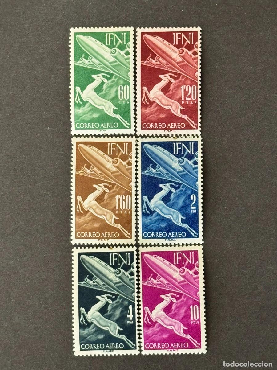 Sellos: Ifni, Serie b&aacute;sica, 1953, Edifil 89 al 94, nuevos con fijasellos