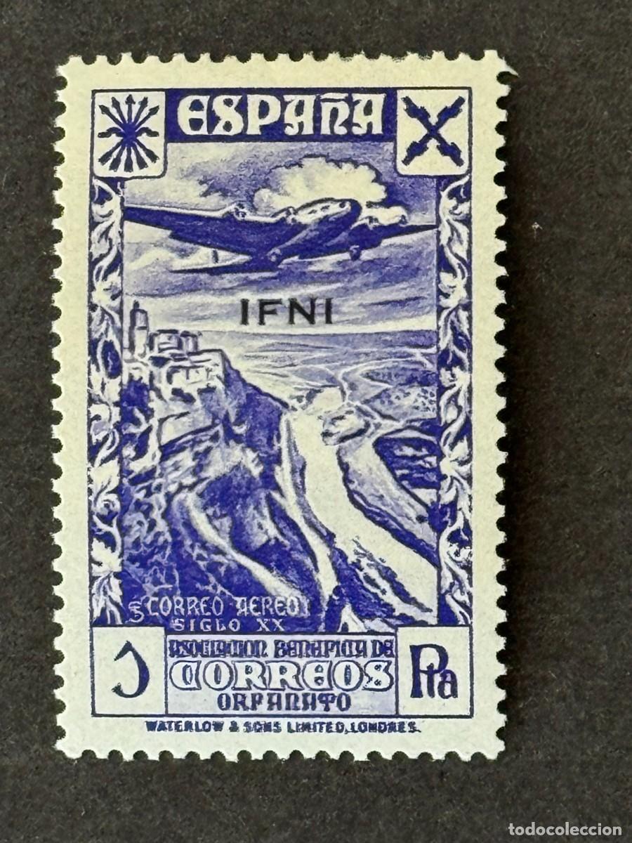Sellos: Ifni, Sellos ben&eacute;ficos de Espa&ntilde;a, habilitados, Beneficencia, 1939, Edifil 5, nuevo con fijasellos