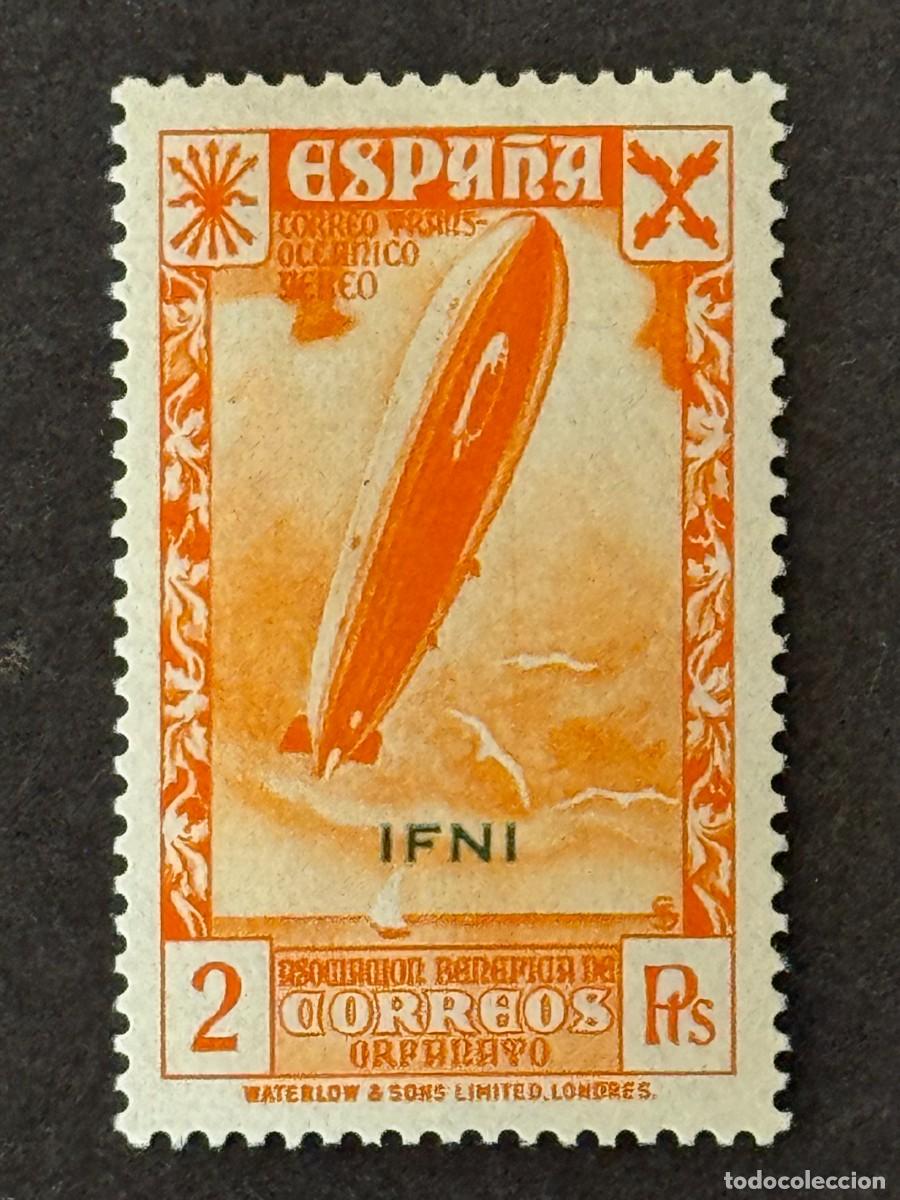 Sellos: Ifni, Sellos ben&eacute;ficos de Espa&ntilde;a, habilitados, Beneficencia, 1939, Edifil 6, nuevo con fijasellos