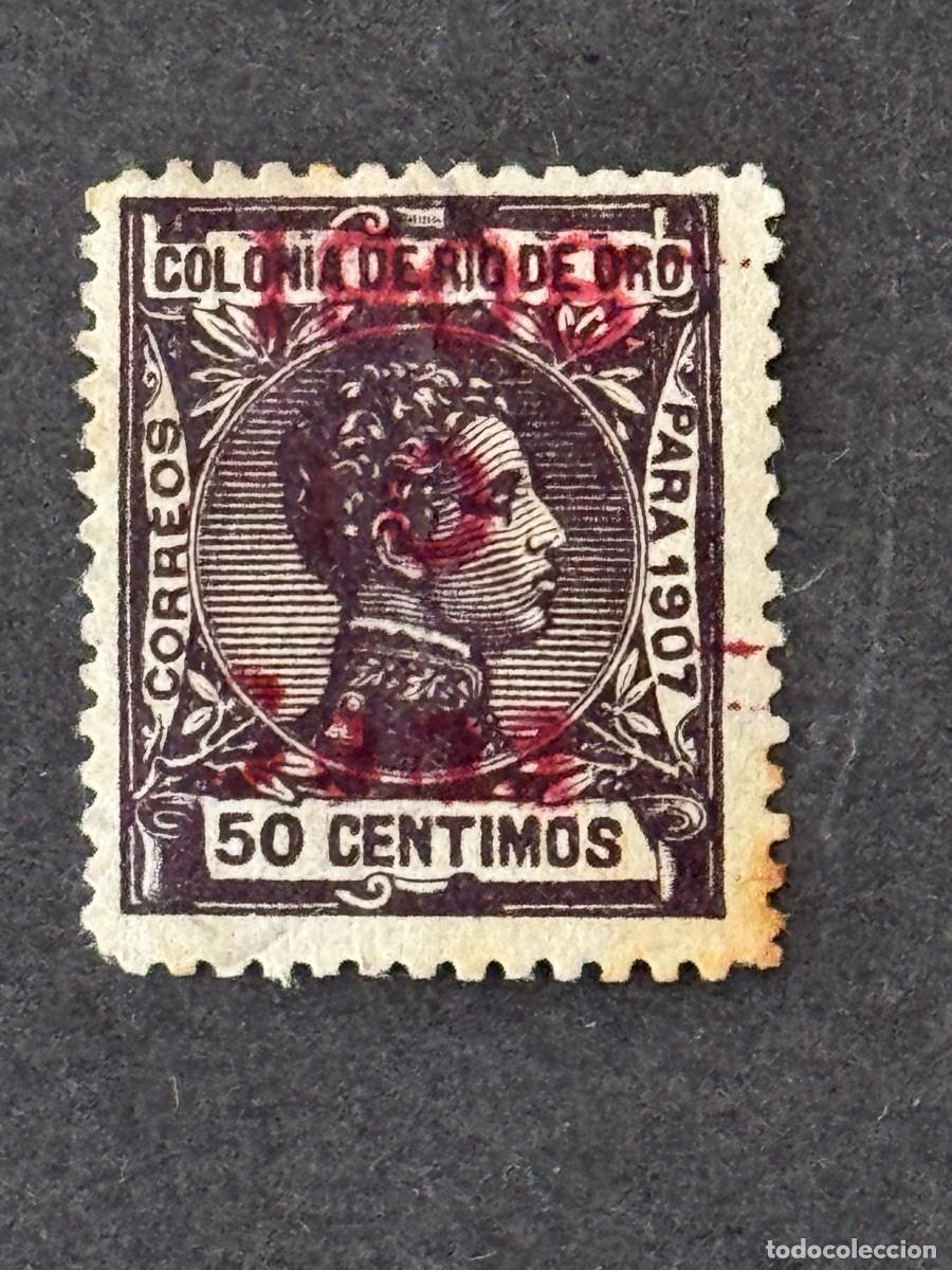 Sellos: Rio de Oro, Alfonso XIII, habilitado, 1908, Edifil 37, nuevo sin goma