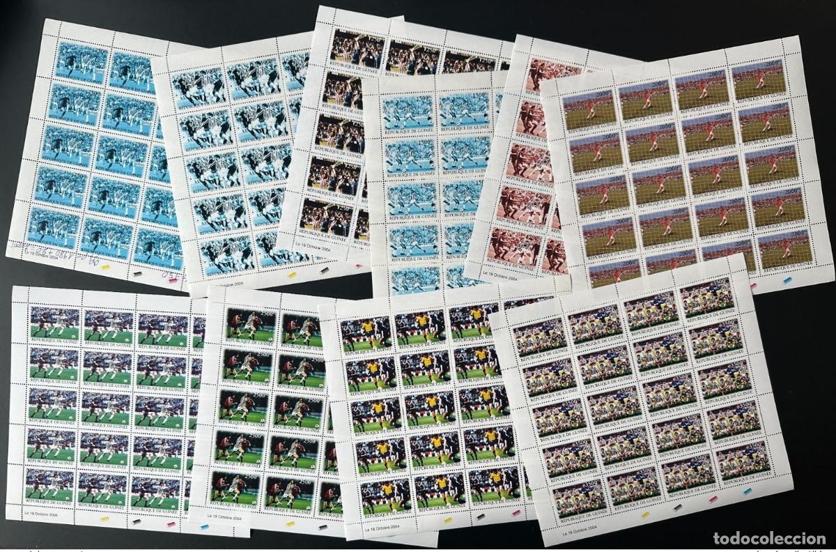 Sellos: Placas de Guinea 2004/2010 Mi. E-O8065 F&uacute;tbol Fu&szlig;ball Soccer MNH 10 val.