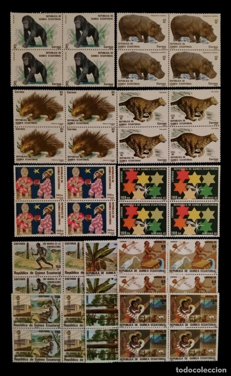 Sellos: GUINEA ECUATORIAL 1983 A&Ntilde;O COMPLETO EN BLOQUE DE 4. NUEVO - MNH.