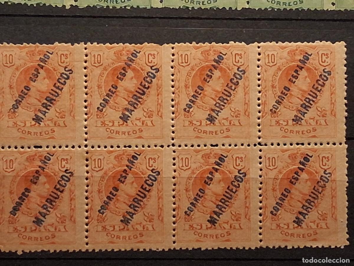 Sellos: ESPA&Ntilde;A, T&Aacute;NGER, 1909-1914, CAT.EDIFIL 3, DEL 269, BLOQ. DE 8, NUM. DORSO.