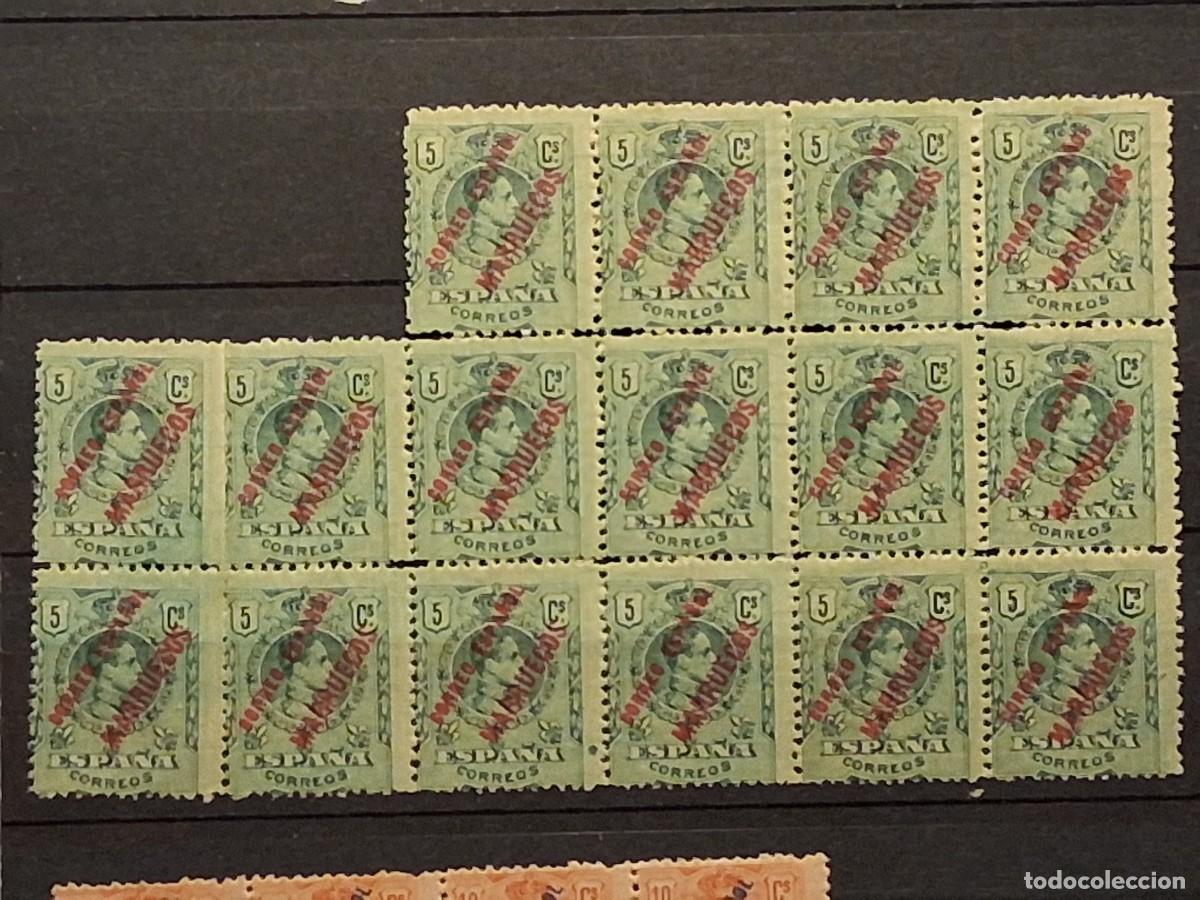 Sellos: ESPA&Ntilde;A, T&Aacute;NGER, 1909-1914, CAT.EDIFIL 2, DEL 268, BLOQ. DE 16, NUM. DORSO.