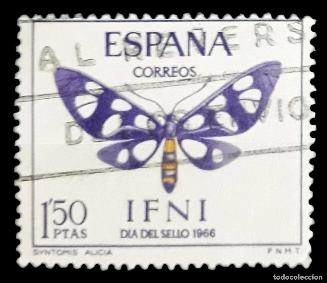 Sellos: IFNI 1966 Fauna. Edifil 223. USADO.