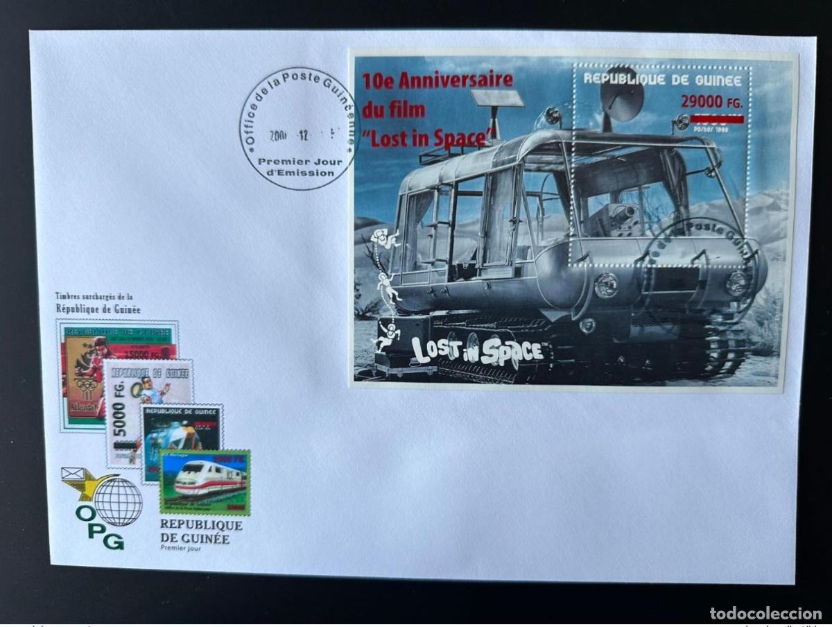 Sellos: Guinea 2008 Mi. Bl. 1654 FDC sobrecargado RED ERROR Pel&iacute;cula perdida en el espacio