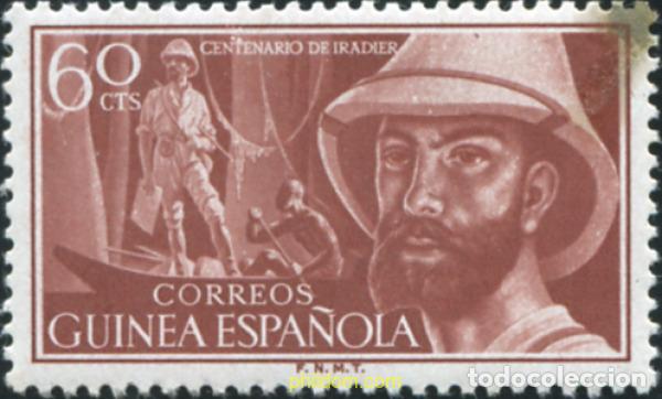 Sellos: 796385 HINGED GUINEA ESPA&Ntilde;OLA 1955 100 ANIVERSARIO DEL NACIMIENTO DEL EXPLORADOR MANUEL IRADIER