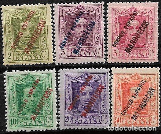 Sellos: T&aacute;nger 1923 Sellos de Espa&ntilde;a habilitados, Edifil N &ordm; 17 a 22 * * completa
