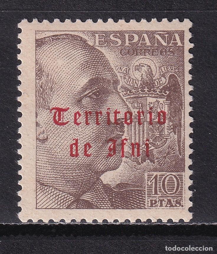 Sellos: 1948 IFNI EFIGIE FRANCO. 10 PTA NUEVO*. VER.