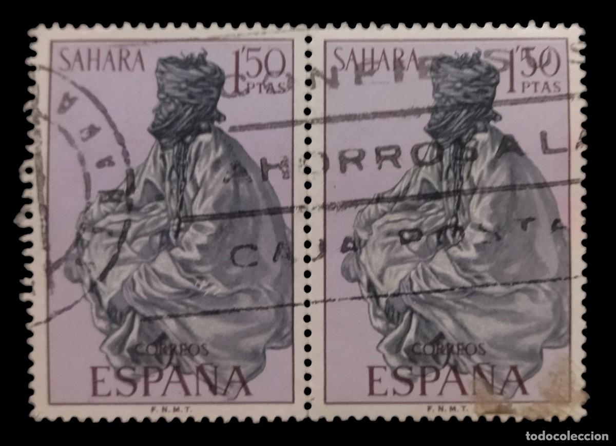 Sellos: S&Aacute;HARA ESPA&Ntilde;OL 1972. Edifil 298. PAREJA USADA.